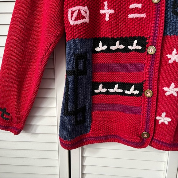 Vintage Funsport Novelty Cardigan sweater M - Picture 5 of 9